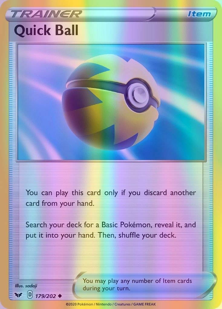 Quick Ball - 179/202 (SWSH01) Uncommon - Near Mint Reverse Holofoil