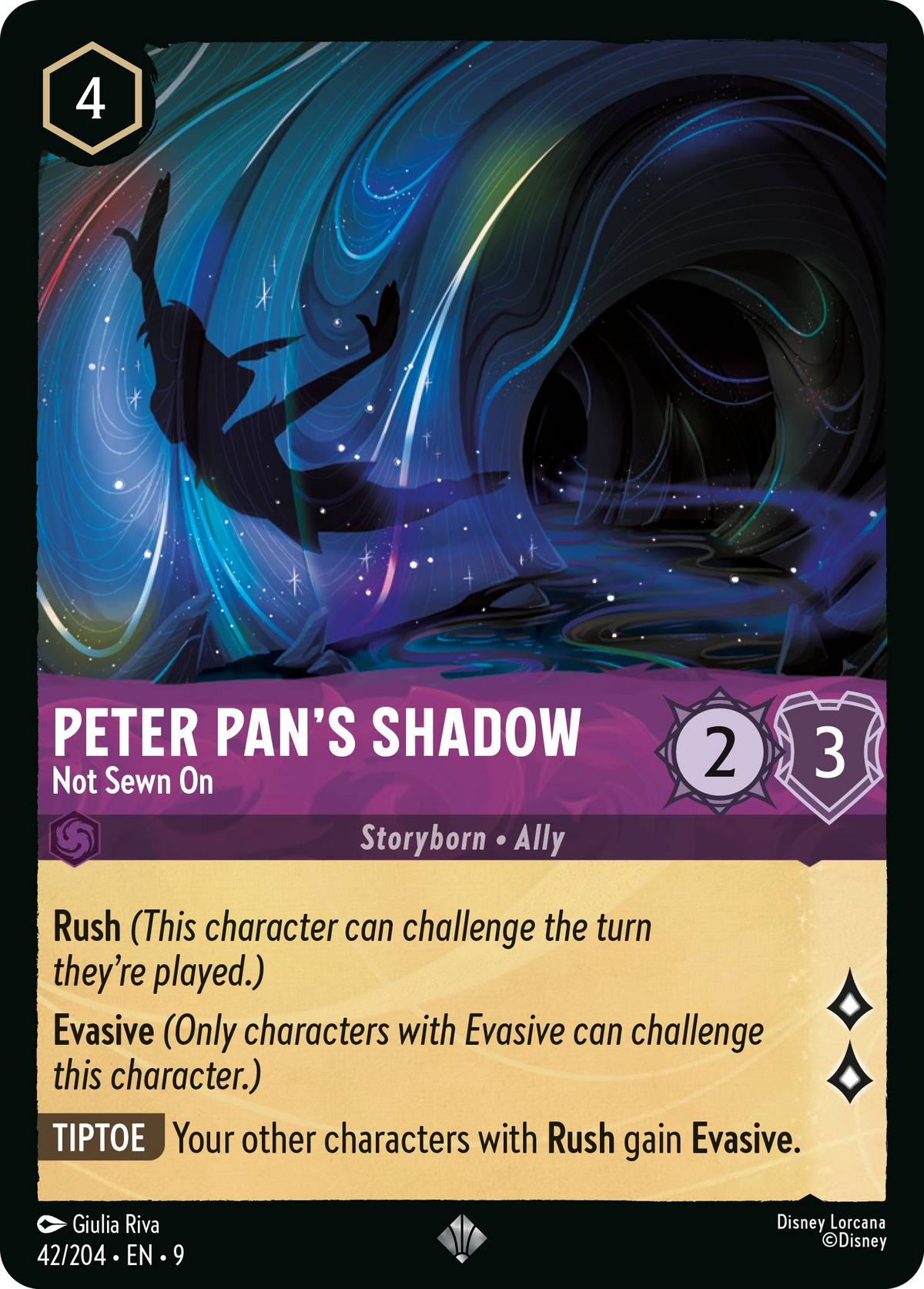 Peter Pan's Shadow - Not Sewn On (042/204 - Fabled) Super Rare