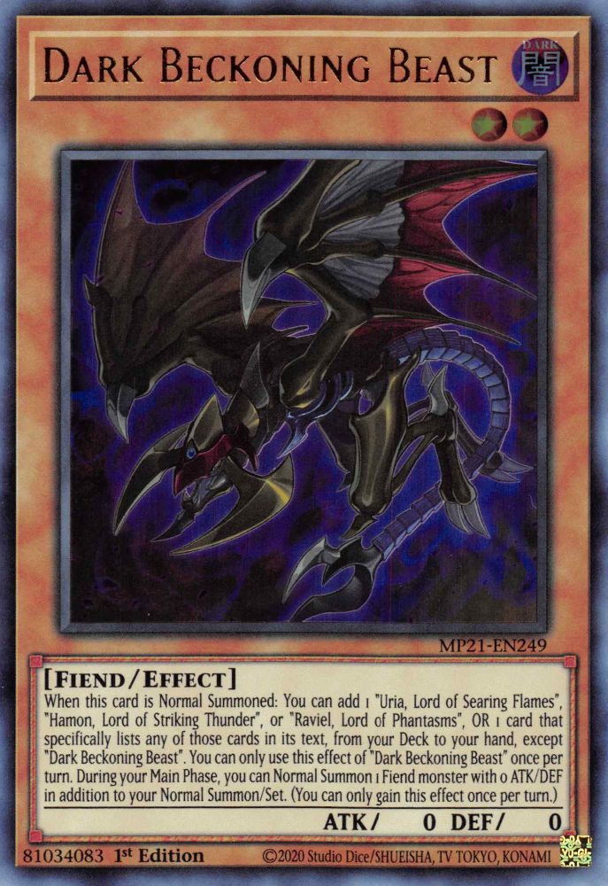 Dark Beckoning Beast (MP21-EN249) Ultra Rare - Near Mint 1st Edition