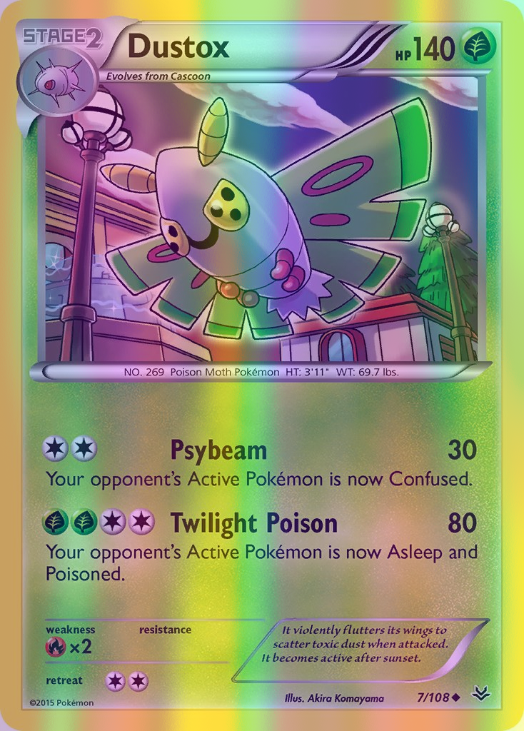 Dustox - 007/108 (ROS) Uncommon - Near Mint Reverse Holofoil