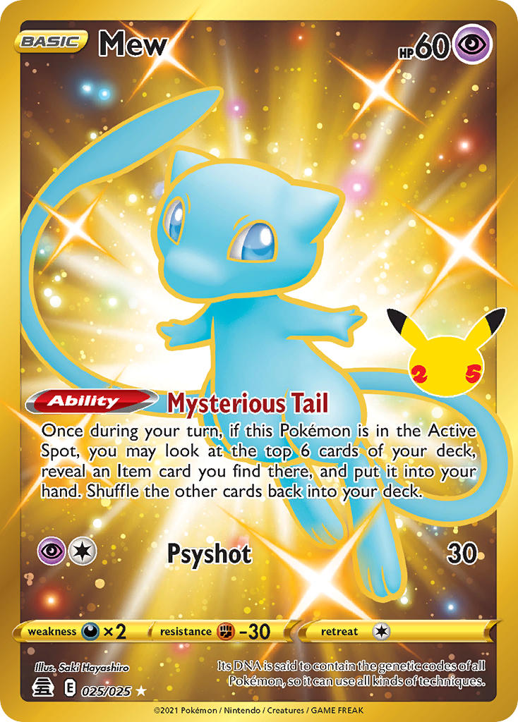 Mew (Secret) - 025/025 (CLB) Secret Rare - Near Mint Holofoil