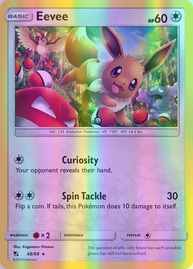 Eevee - 48/68 (HIF) Holo Rare - Near Mint Reverse Holofoil