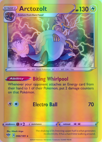 Arctozolt - 066/189 (SWSH03) Holo Rare - Near Mint Reverse Holofoil