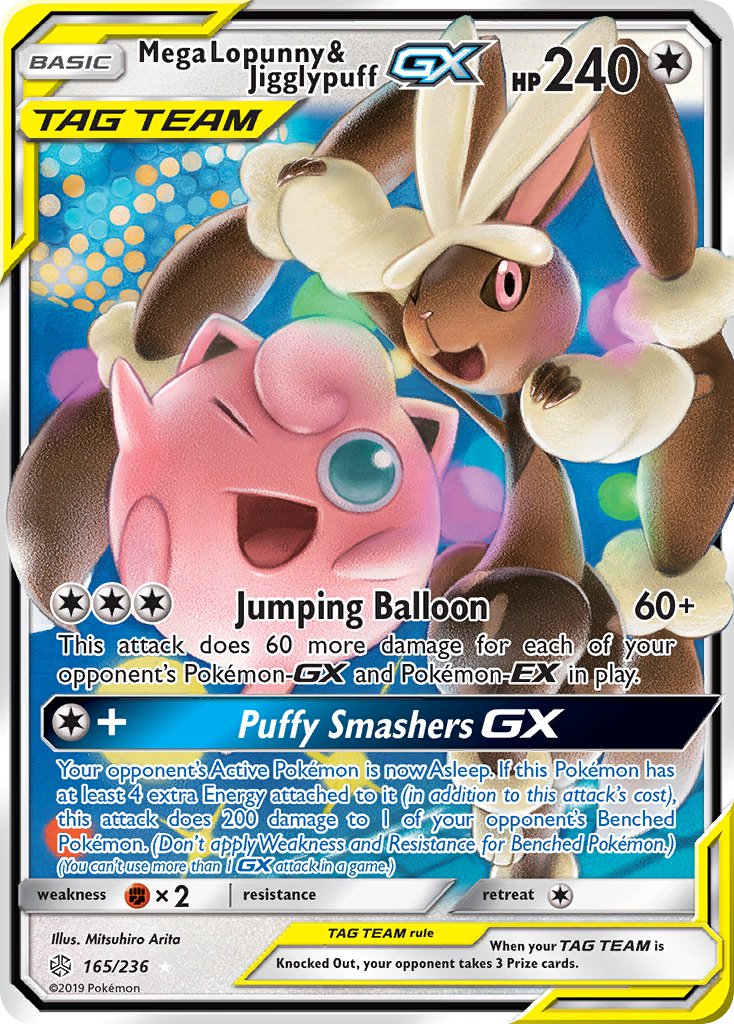 Mega Lopunny & Jigglypuff GX - 165/236 (CEC) Ultra Rare - Near Mint Holofoil