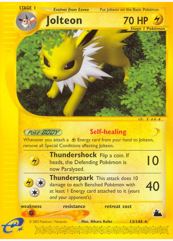 Jolteon - 13/144 (SK) Rare - Damaged