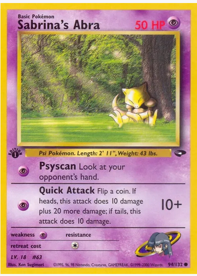 Sabrina's Abra - 094/132 (G2) Common Near Mint 1st Edition