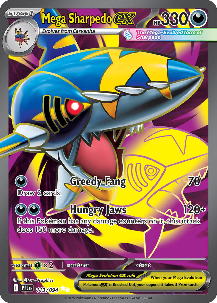 Mega Sharpedo ex - 113/094 (PFL) Ultra Rare
