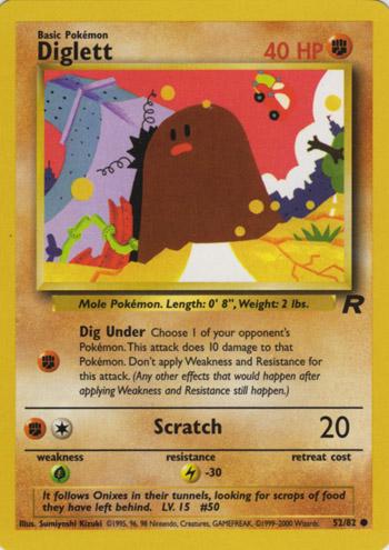 Diglett - 52/82 (TR) Common Unlimited - Near Mint