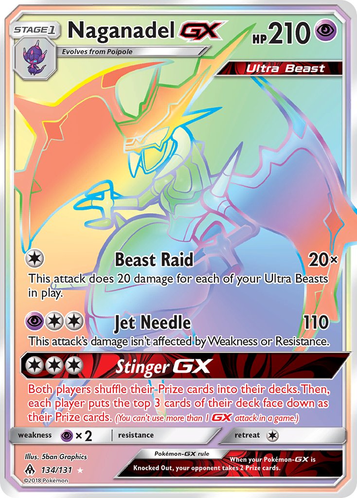 Naganadel GX - 134/131 (FLI) Secret Rare - Near Mint Holofoil