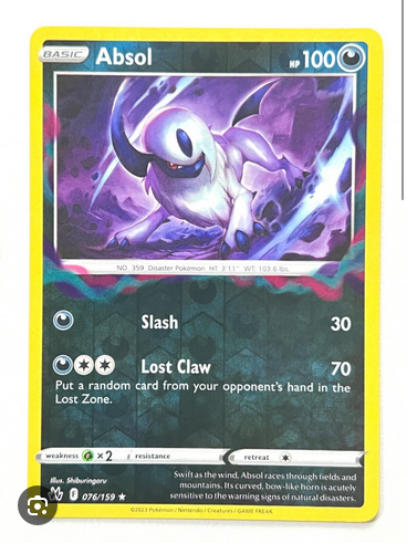 Absol - 076/159 (CRZ) Holo Rare - Near Mint Reverse Holofoil