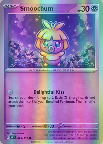 Smoochum - 075/191 (SSP) Common - Near Mint Reverse Holofoil Smoochum - 075/191 (SSP) Common - Near Mint Reverse Holofoil