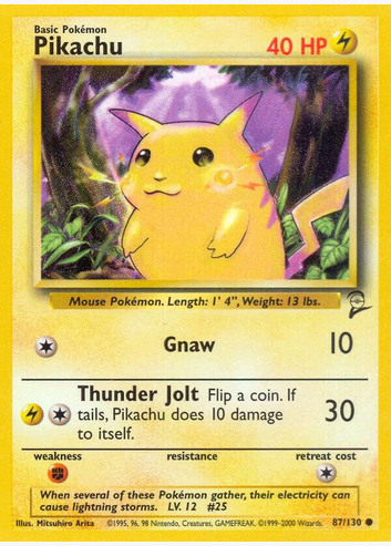 Pikachu - 087/130 (BS2) Common - Heavy Play