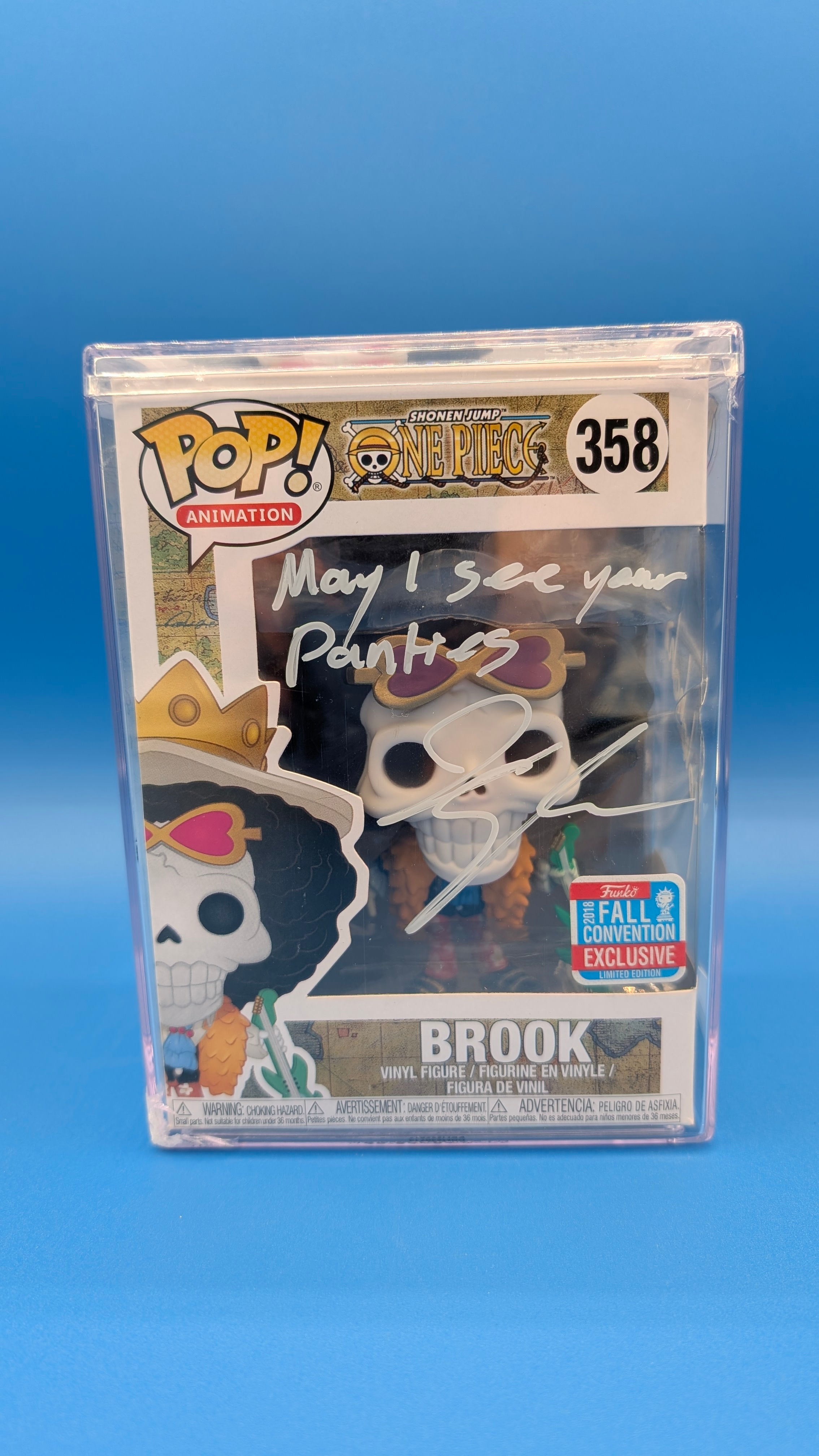 POP Figure: One Piece #0358 - Brook (2018 Fall Convention Exclusive) (Signed by Ian Sinclair) (JSA Certified AS15795)