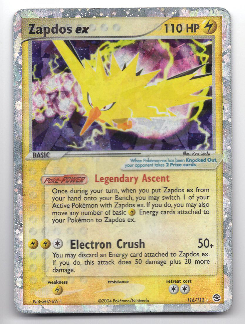 Zapdos ex (116/112) Moderate Play