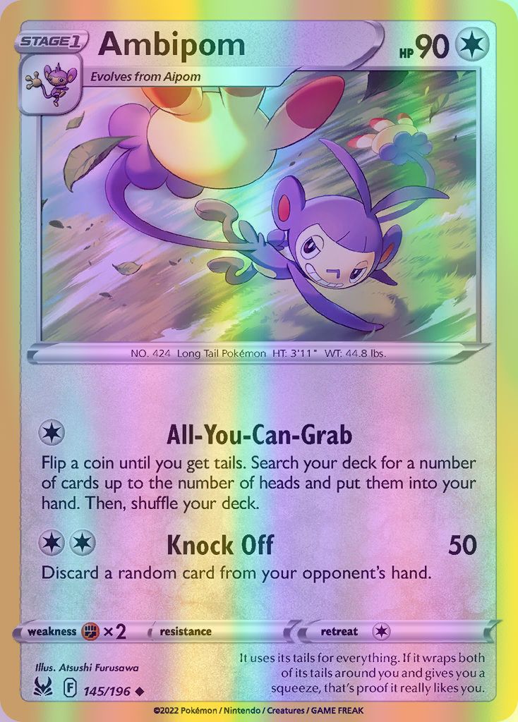 Ambipom - 145/196 (SWSH11) Uncommon - Near Mint Reverse Holofoil