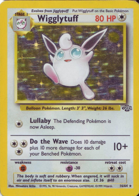 Wigglytuff - 16/64 (JU) Holo Rare - Heavily Played Unlimited Holofoil