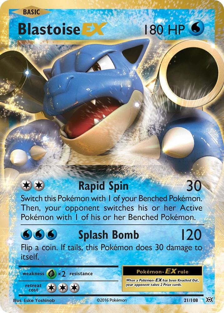 Blastoise EX - 21/108 (EVO) Ultra Rare Near Mint Holofoil