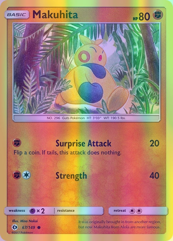 Makuhita - 067/149 (SM01) Common - Near Mint Reverse Holofoil