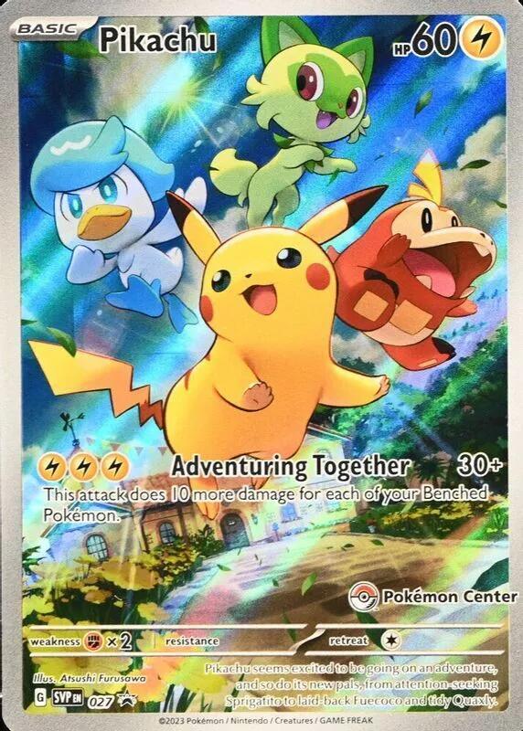 Pikachu (Pokemon Center Exclusive) - 027 (SVP) Promo - Near Mint Holofoil