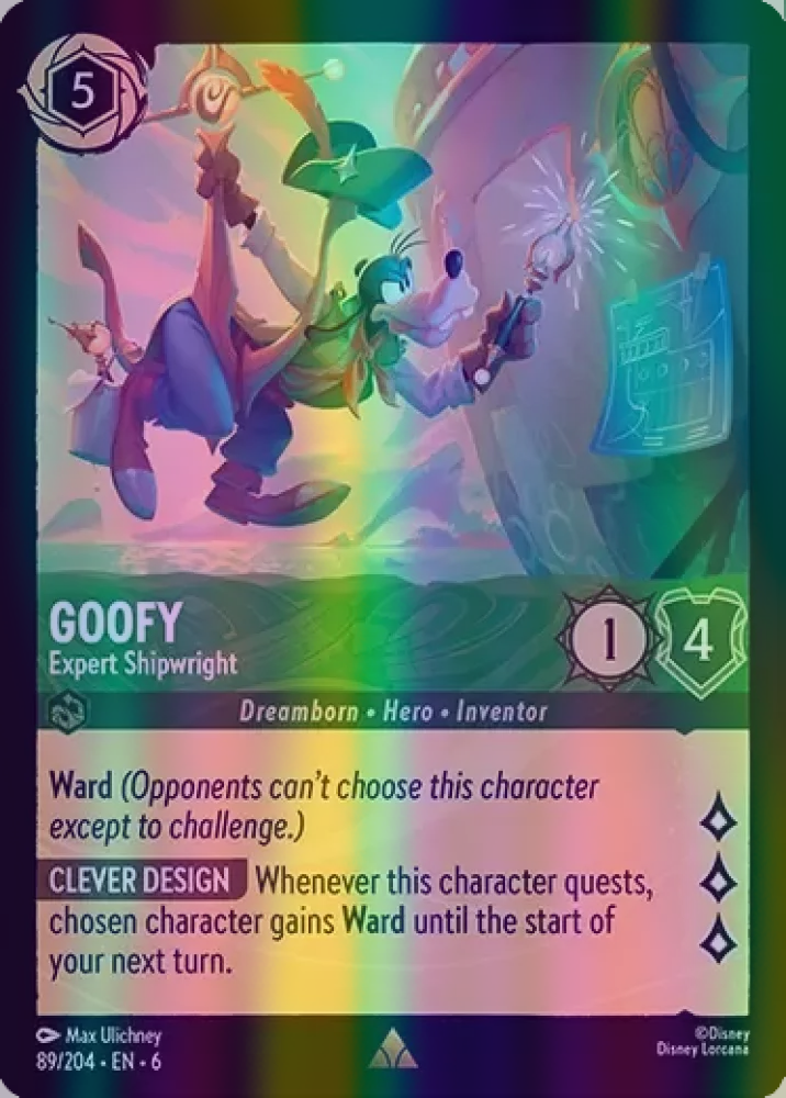 Goofy - Expert Shipwright (Azurite Sea 089/204) Rare - Near Mint Cold Foil