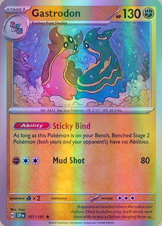 Gastrodon - 107/191 (SSP) Rare - Near Mint Reverse Holofoil Gastrodon - 107/191 (SSP) Rare - Near Mint Reverse Holofoil