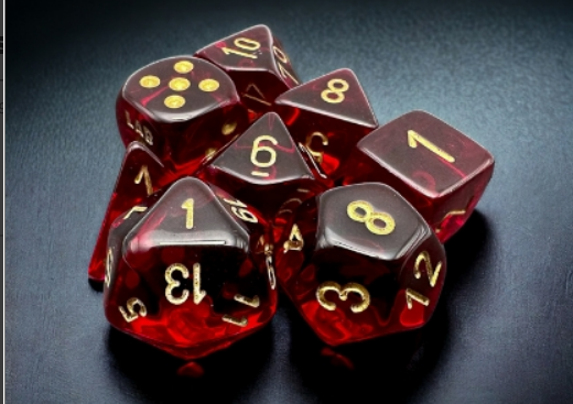 CHX30058: Translucent - Poly Set Crimson w/gold (7)