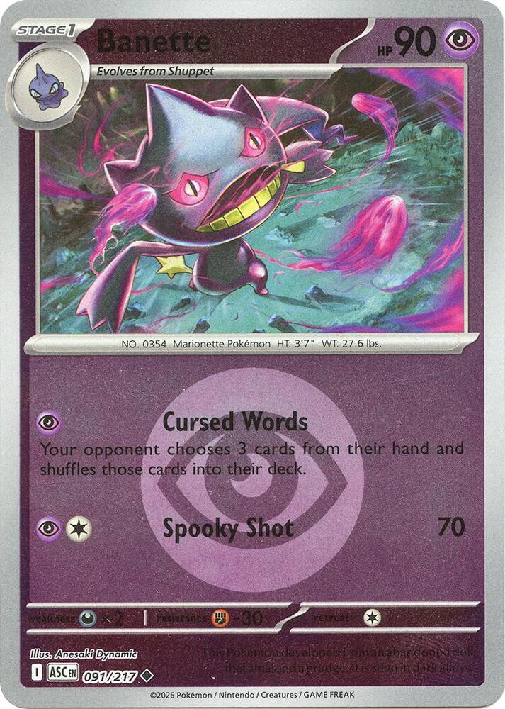 Banette (Energy Symbol Pattern) - 091/217 (ASC) Uncommon