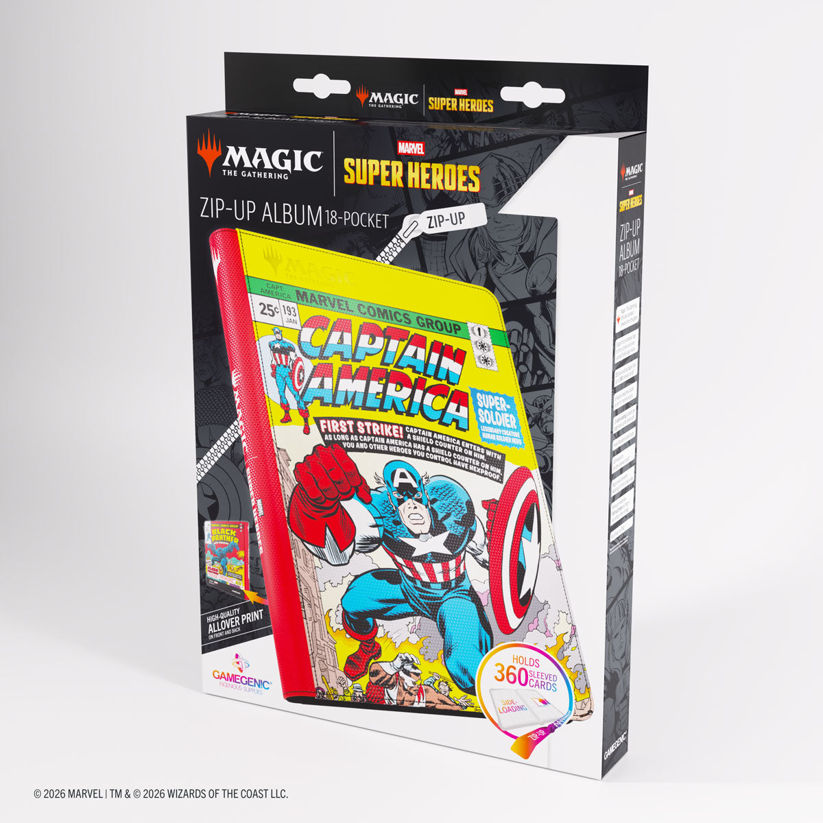 GameGenic: Zip-Up Album 18-Pocket - MTG: Marvel Super Heroes - Captain America/Black Panther
