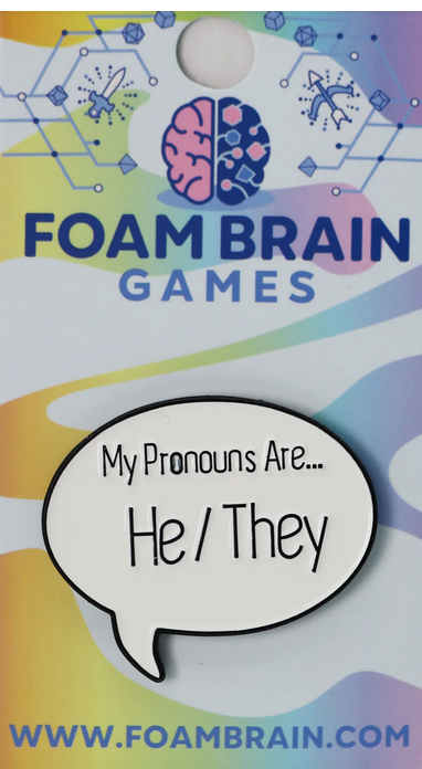 Speech Bubble Pin: He/They Pronouns