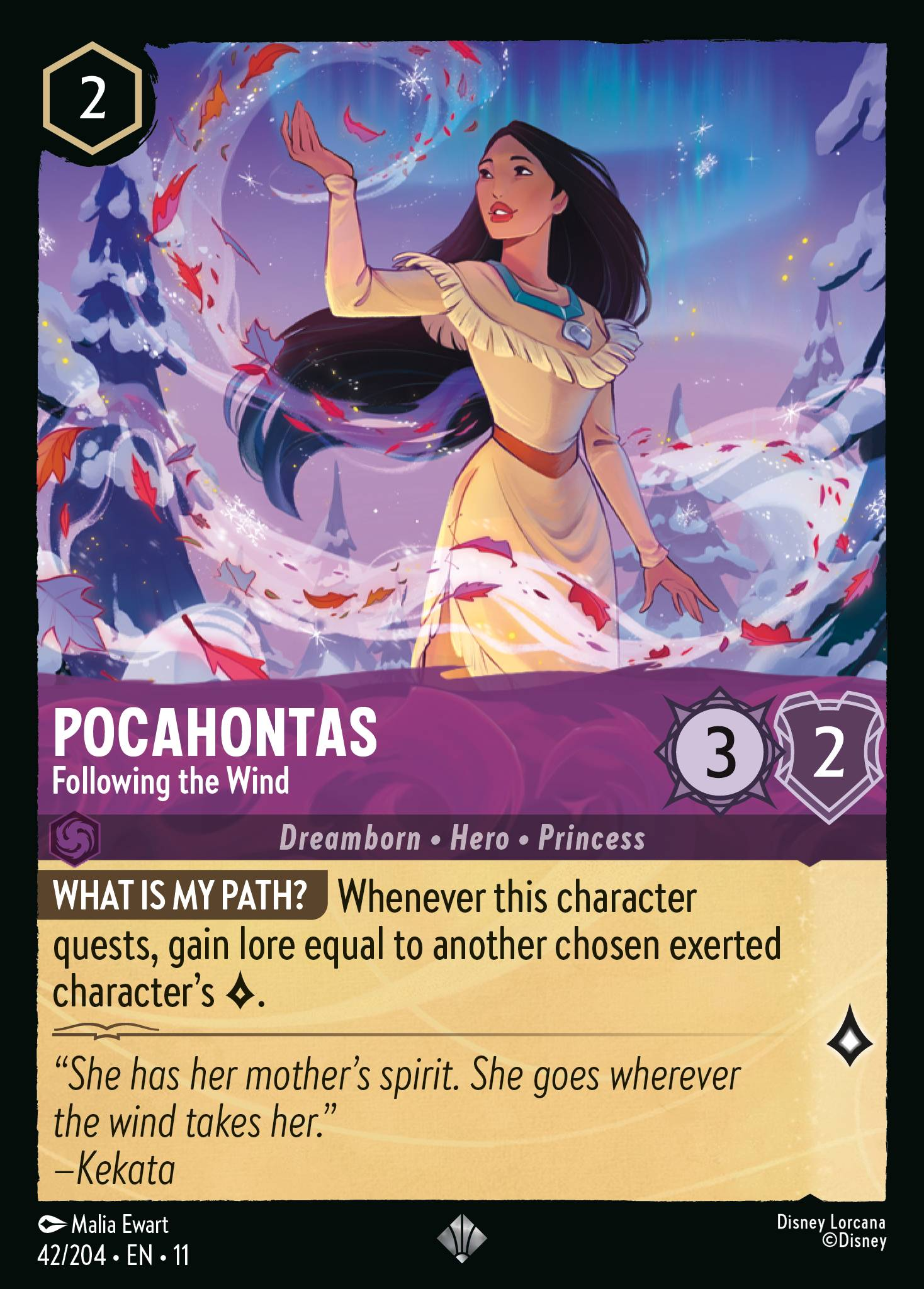 Pocahontas - Following the Wind (042/204 - Winterspell) Super Rare
