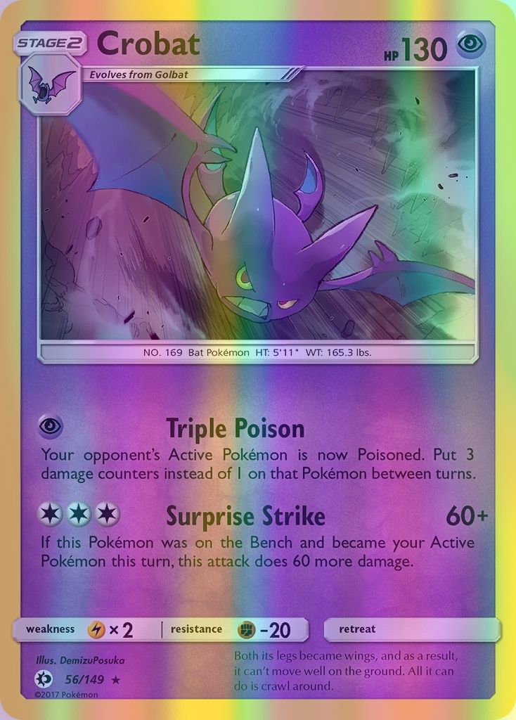 Crobat - 056/149 (SM01) Holo Rare - Near Mint Reverse Holofoil