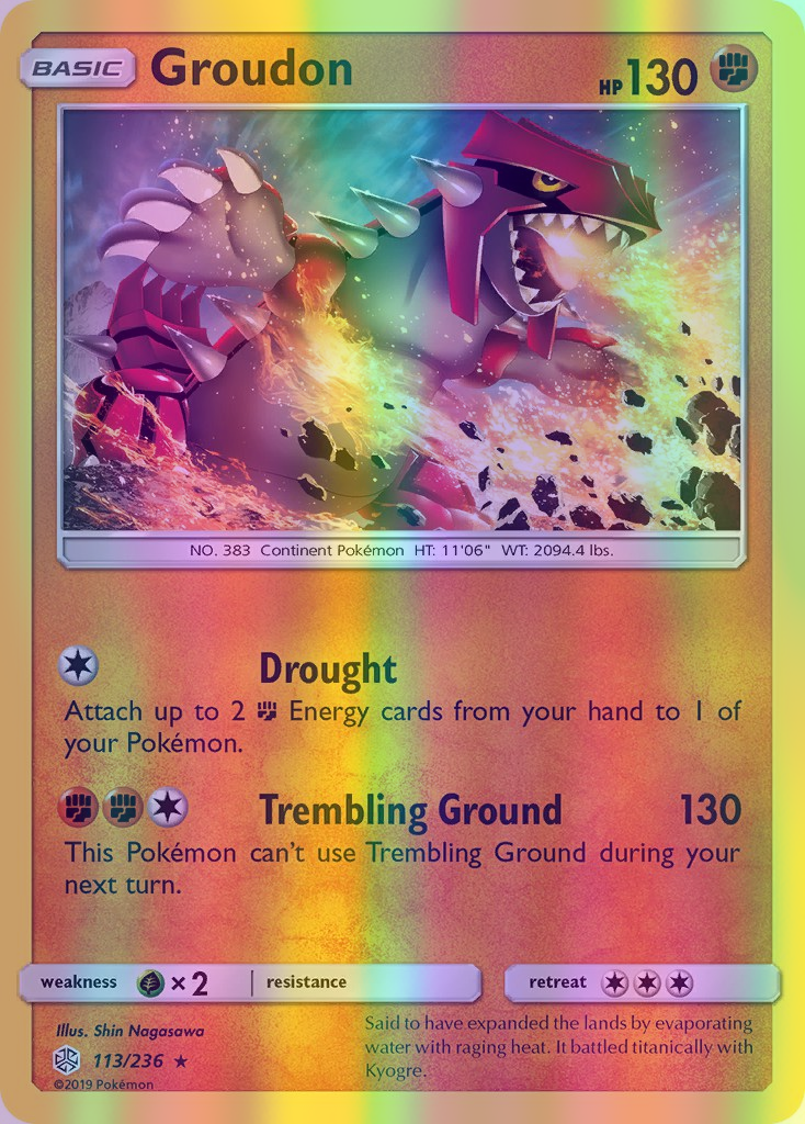 Groudon - 113/236 (CEC) Rare - Near Mint Reverse Holofoil