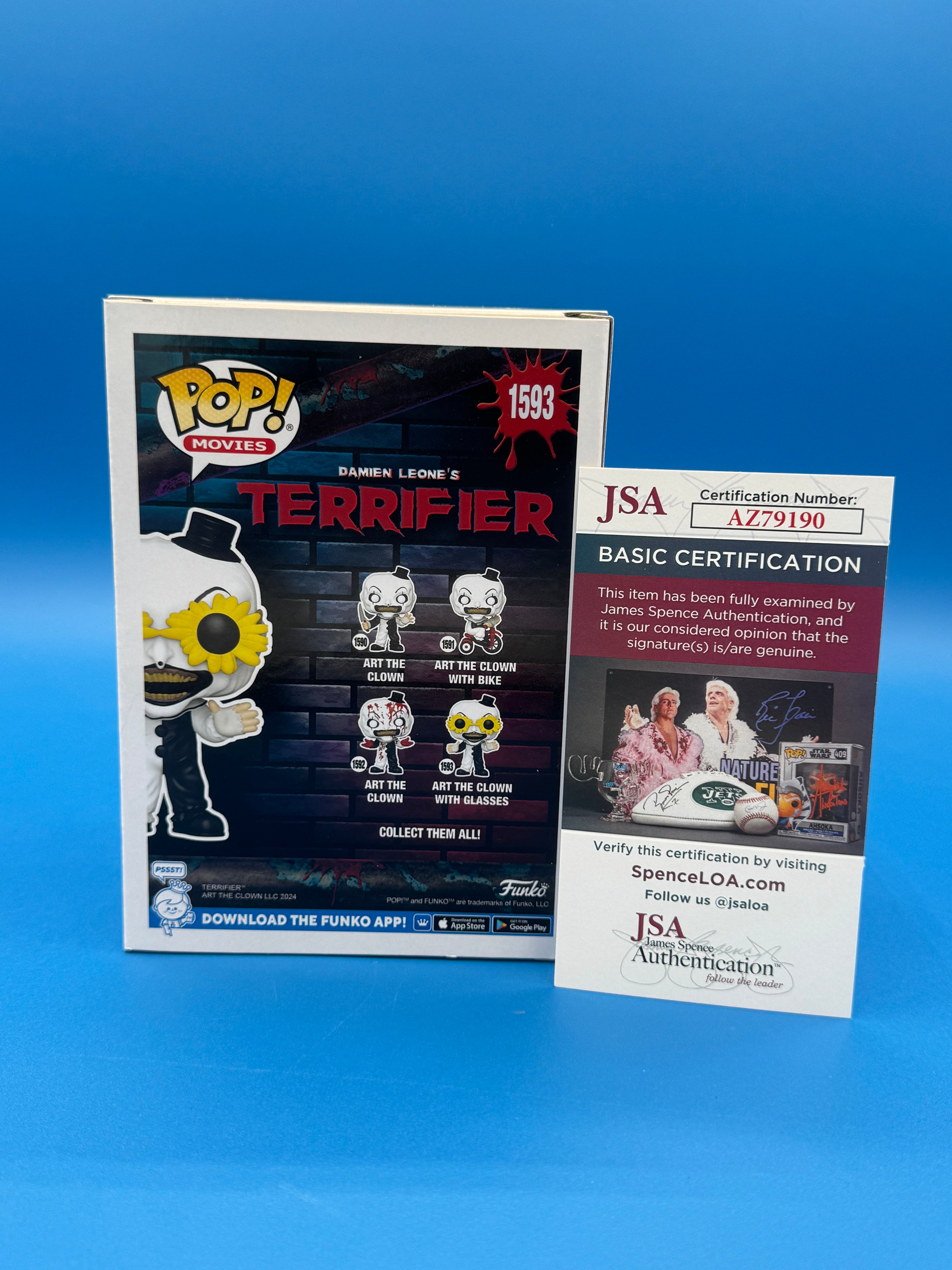 POP Figure: Horror Terrifiers #1593 - Art the Clown with Glasses (JSA Signature AZ79190) (Signed by David Howard Thornton)