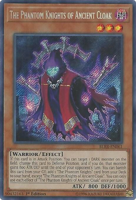 The Phantom Knights of Ancient Cloak (BLRR-EN061) Secret Rare Near Mint 1st Edition