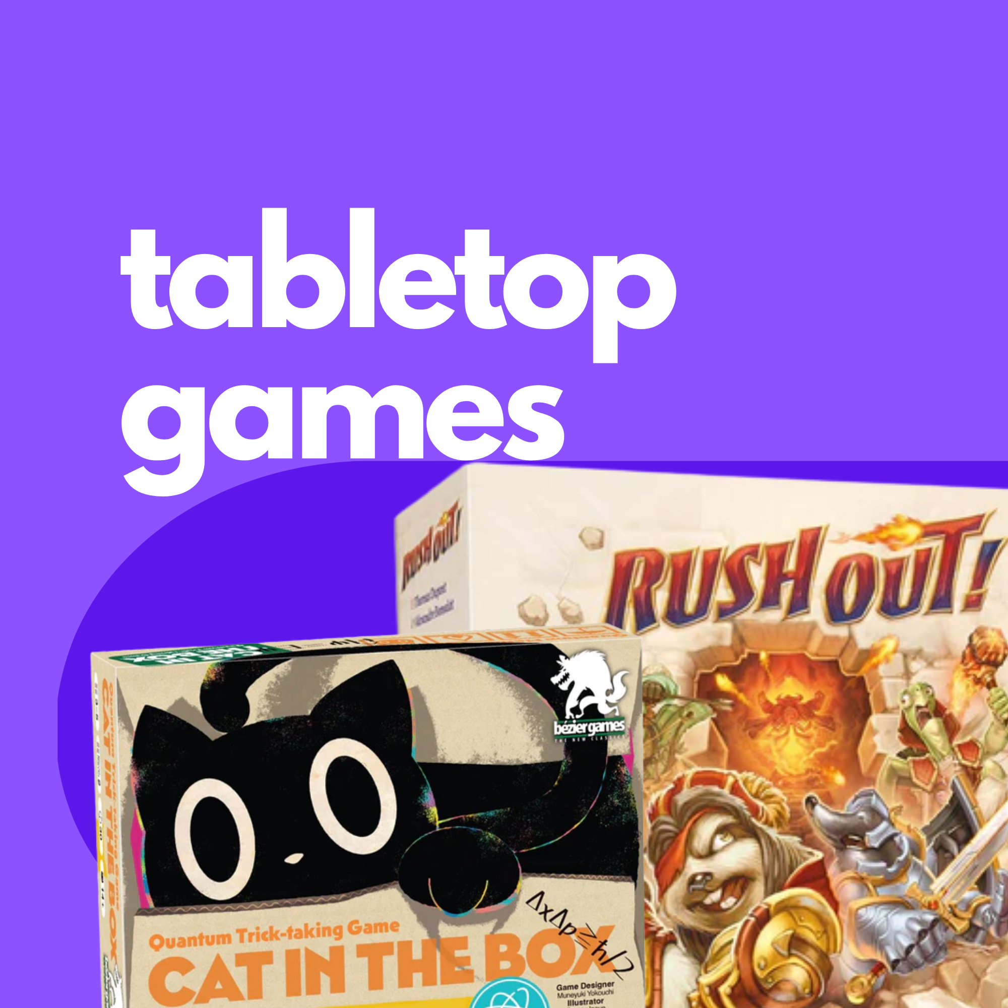 An image of various board games with the title tabletop games