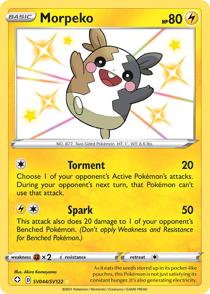 Morpeko - SV044/SV122 (SHF:SV) Shiny Holo Rare - Near Mint Holofoil