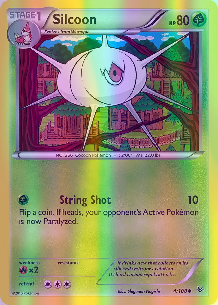 Silcoon - 004/108 (ROS) Uncommon - Near Mint Reverse Holofoil