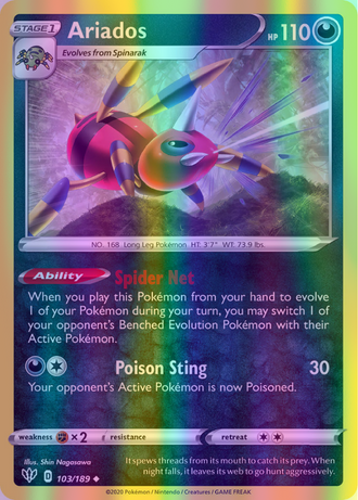 Ariados - 103/189 (SWSH03) Uncommon - Near Mint Reverse Holofoil