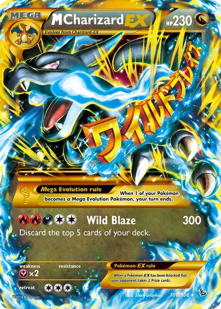 M Charizard EX (X) - 108/106 (FLF) Secret Rare - Light Play Holofoil
