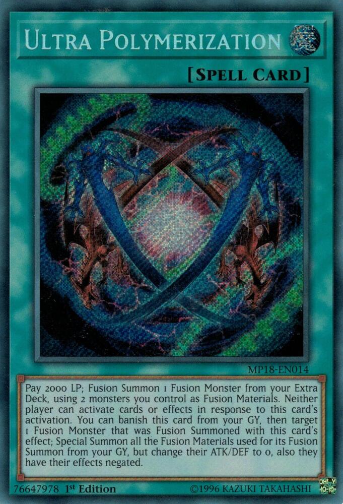 Ultra Polymerization (MP18-EN014) Secret Rare 1st Edition Near Mint