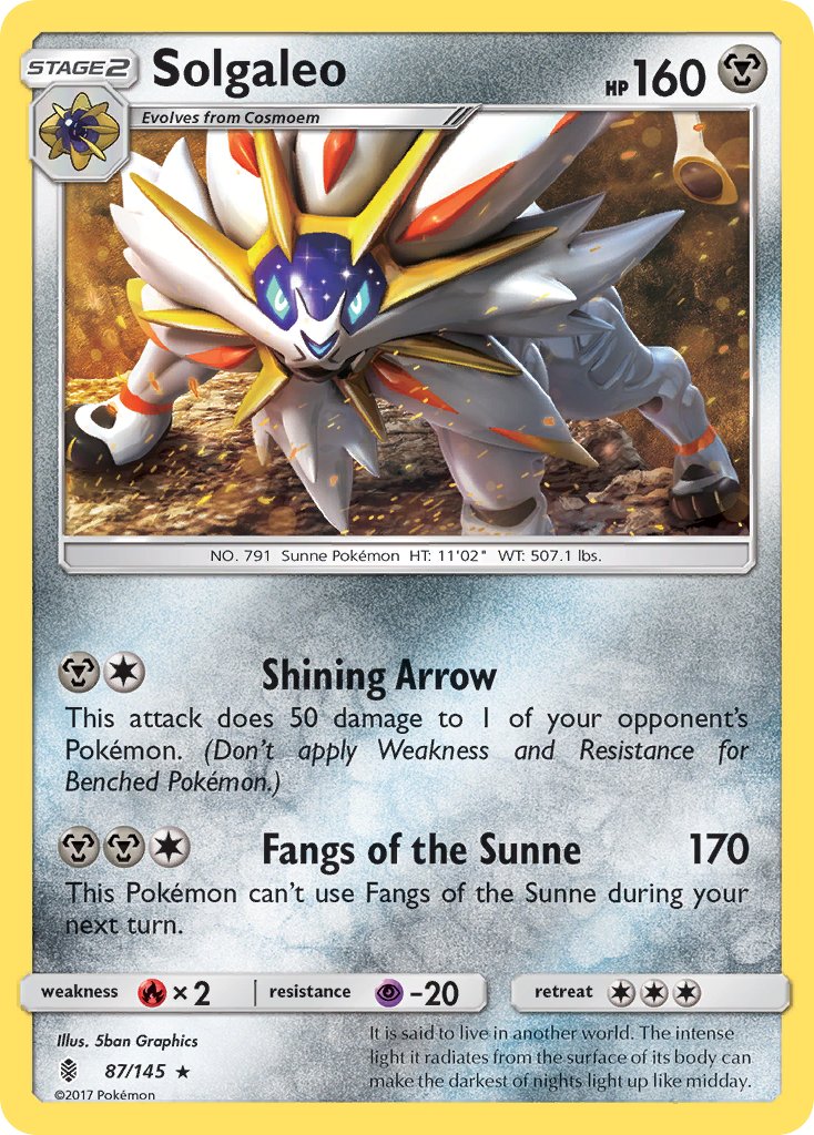 Solgaleo - 087/145 (SM:GRI) Rare - Near Mint