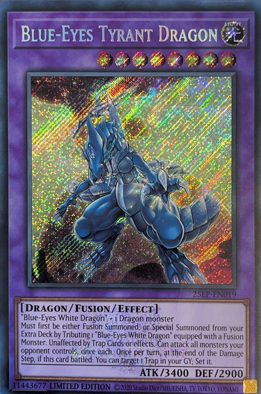 Blue-Eyes Tyrant Dragon (25LP-EN019) Emblazoned Secret Rare - Near Mint Limited