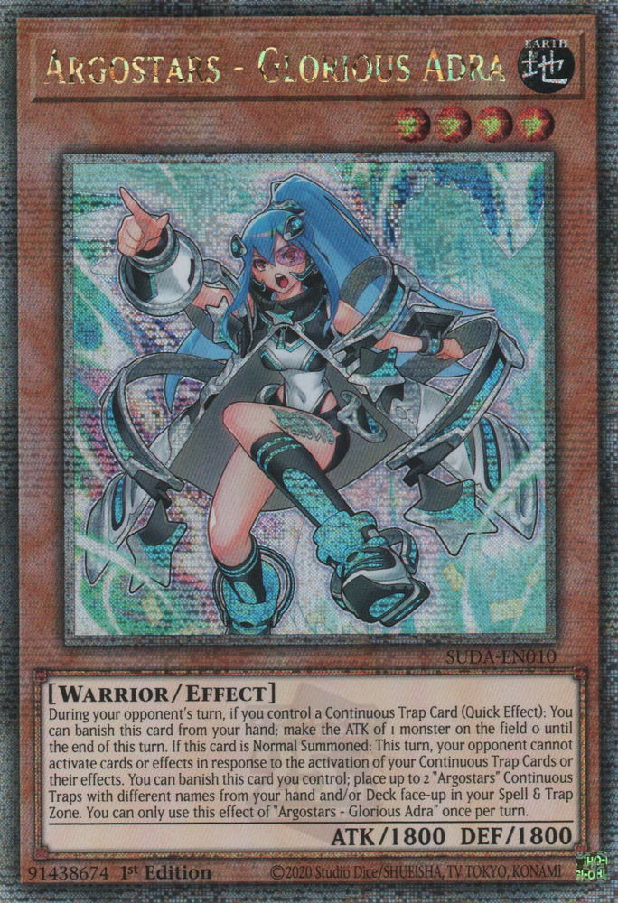 Argostars - Glorious Adra (SUDA-EN010) Quarter Century Secret Rare - Near Mint 1st Edition