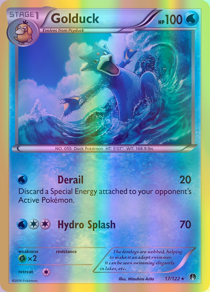 Golduck - 017/122 (BKP) Rare - Near Mint Reverse Holofoil
