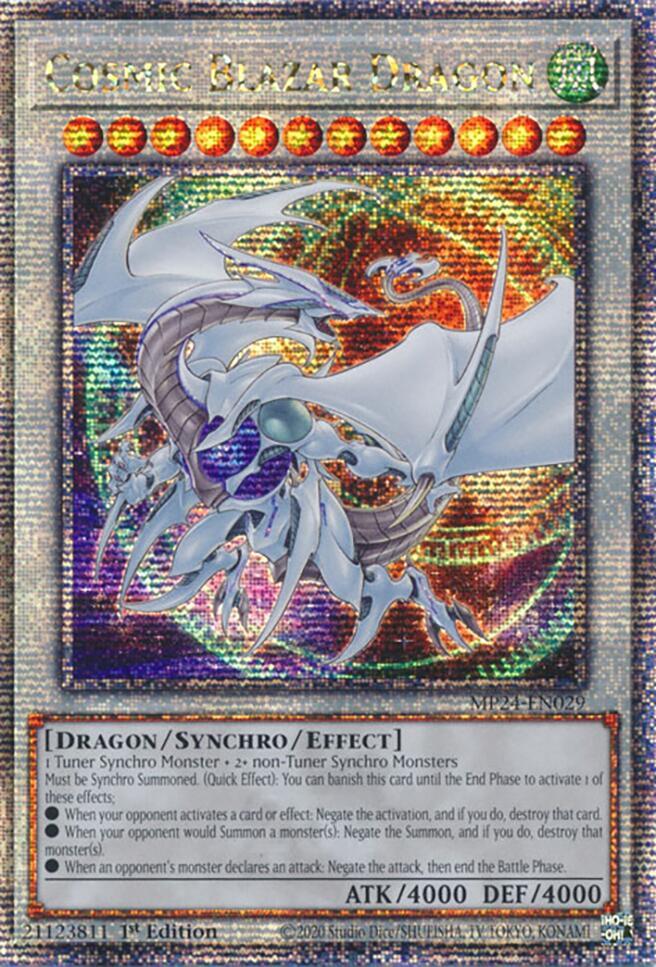 Cosmic Blazar Dragon (MP24-EN029) Quarter Century Secret Rare - Near Mint 1st Edition