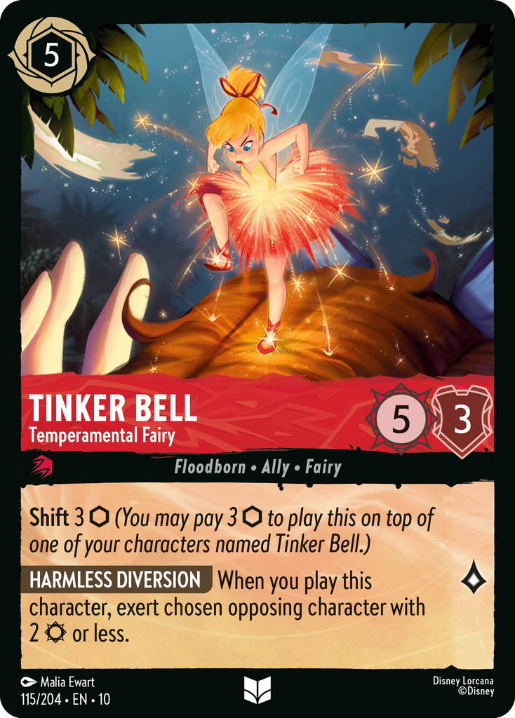 Tinker Bell - Temperamental Fairy (115/204 - Whispers in the Well) Uncommon