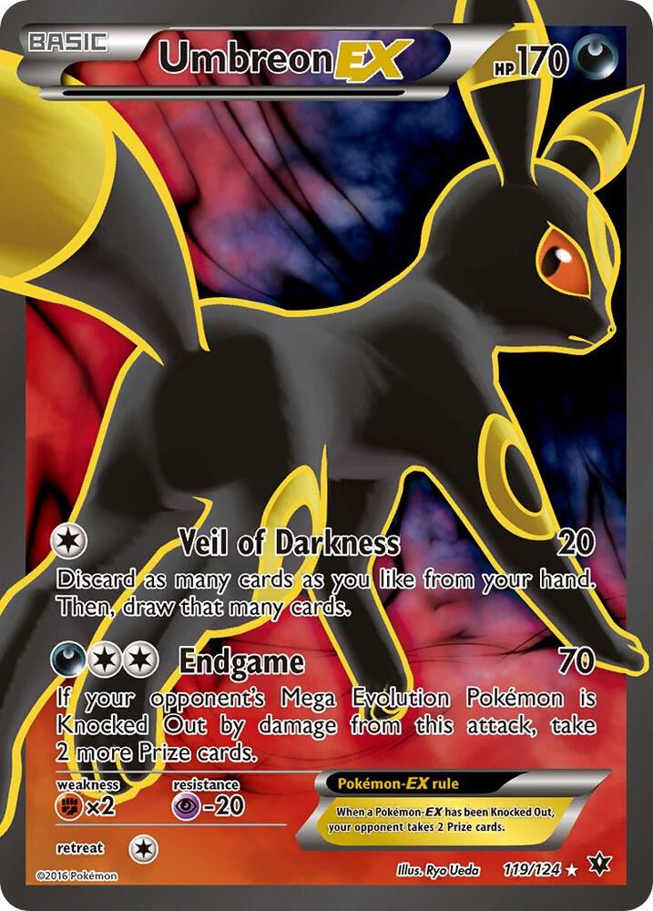 Umbreon EX - 119/124 (FCO) Full Art Ultra Rare - Heavy Play