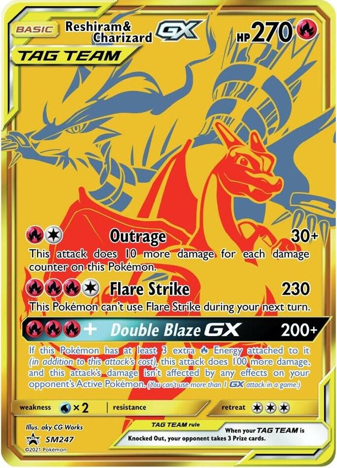 Reshiram & Charizard GX - SM247 (SM:PR) Promo - Moderate Play Holofoil