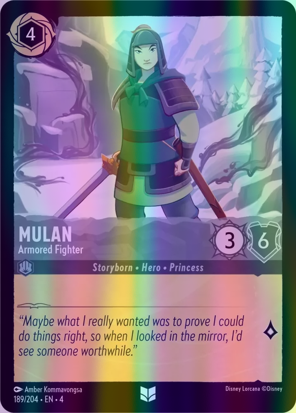 Mulan - Armored Fighter (Ursula's Return 189/204) Uncommon - Near Mint Cold Foil