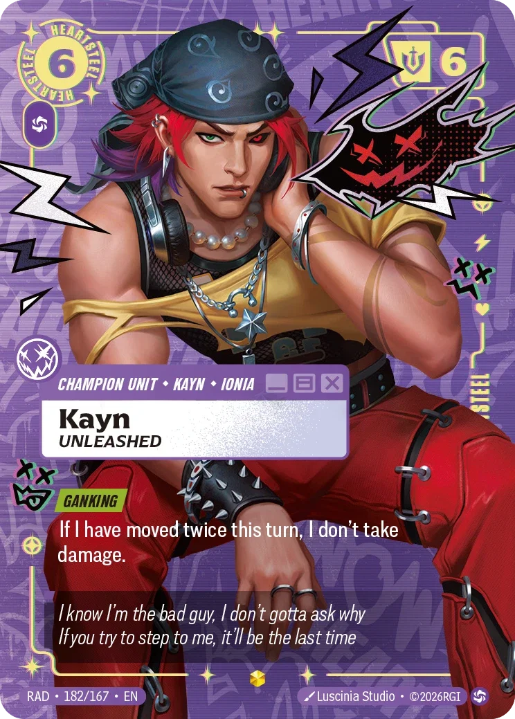 Kayn, Unleashed (Heartsteel Overnumbered) - 182/167 (RAD) Showcase